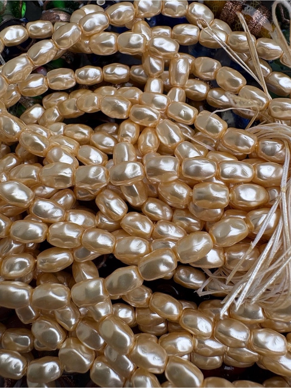 600 Czech Glass Barouqe Pearl Beads Creamrose 6.5x4.5mm